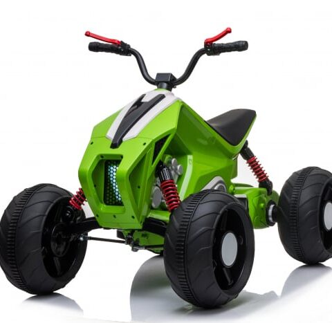 ATV electric pentru copii Kinderauto BJ718 90W 12V cu scaun tapitat culoare Verde