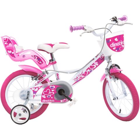 Bicicleta copii Dino Bikes 14 inch Little Heart alb si roz 1