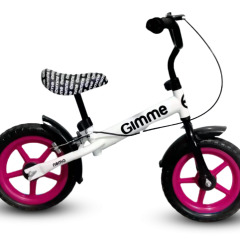 Bicicleta fara pedale 11 inch cu frana Nemo Pink