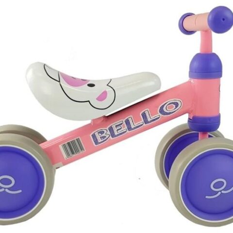 Bicicleta fara pedale cu roti duble pentru copii Pink Bello LeanToys 5262