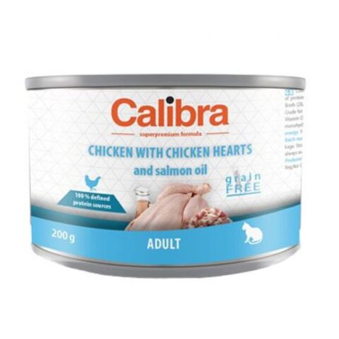 Hrana umeda pentru pisici Calibra Adult Pui si Inimi de Pui 200g