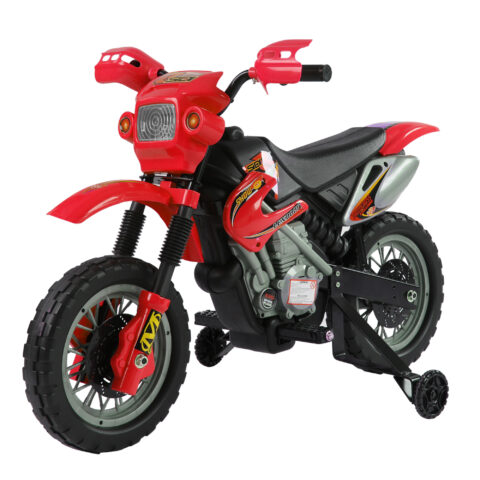 Motocicleta electrica HOMCOM pentru copii 3-6 ani din plastic PP cu roti de sprijin