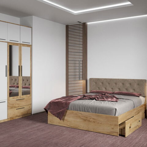 Set dormitor complet Stejar Auriu - Madrid - C71