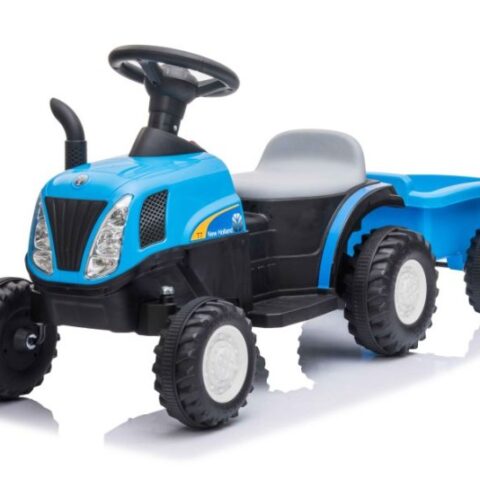 Tractor electric cu remorca pentru copii albastru LeanToys 9331