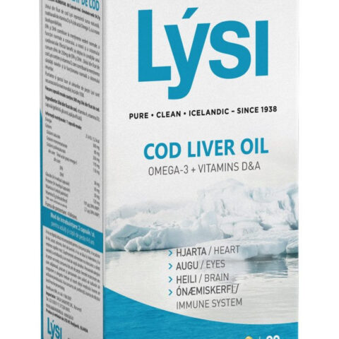 Ulei din ficat de cod (Cod Liver Oil) Omega-3 + vit.A si D x 80 cps Lysi