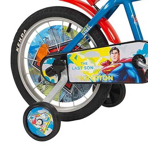 Bicicleta cu roti ajutatoare si sticluta de apa cu suport Superman 16 inch 1
