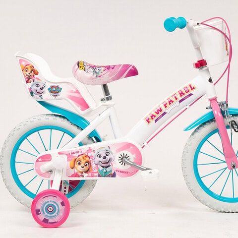 Bicicleta fetite cu roti ajutatoare si cosulet Paw Patrol Girl 14 inch