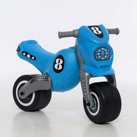 Motocicleta copii cu doua roti fara pedale Cross 8 motor albastru