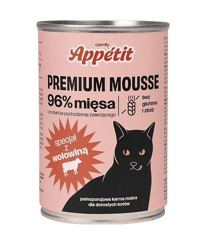 COMFY APPETIT PREMIUM Mousse conserve cu vita pentru pisica 6x400 g