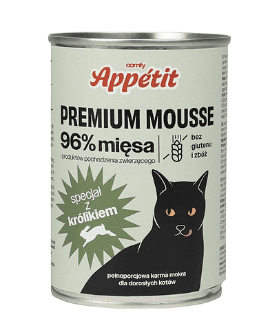COMFY APPETIT PREMIUM Mousse cu iepure pentru pisica 6x400 g