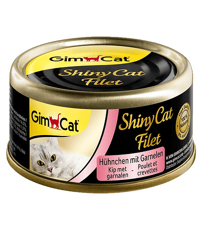 GIMCAT Shiny Cat Filet Chicken&Shrimp 70g Mancare pisica