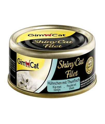 GIMCAT Shiny Cat Filet Chicken&Tuna 70g Hrana umeda cu pui si ton in sos pentru pisici