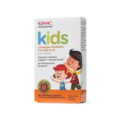 GNC Probiotice Masticabile Pentru Copii 4-12 ani cu Aroma Naturala de Capsuni