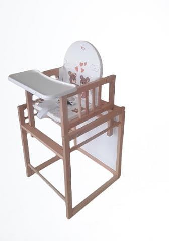 Scaun de masa din lemn de fag multifunctional cu tavita din plastic Wiktoria Bears 2