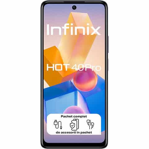 Telefon Mobil Infinix Hot 40 Pro Dual Sim 8GB 256GB 4G Starlit Black