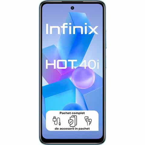 Telefon Mobil Infinix Hot 40i Dual Sim 4GB 128GB 4G Palm Blue
