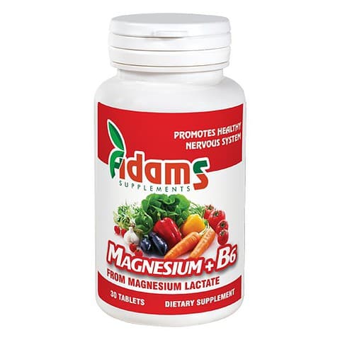 Magneziu+B6 30tab Adams Supplements